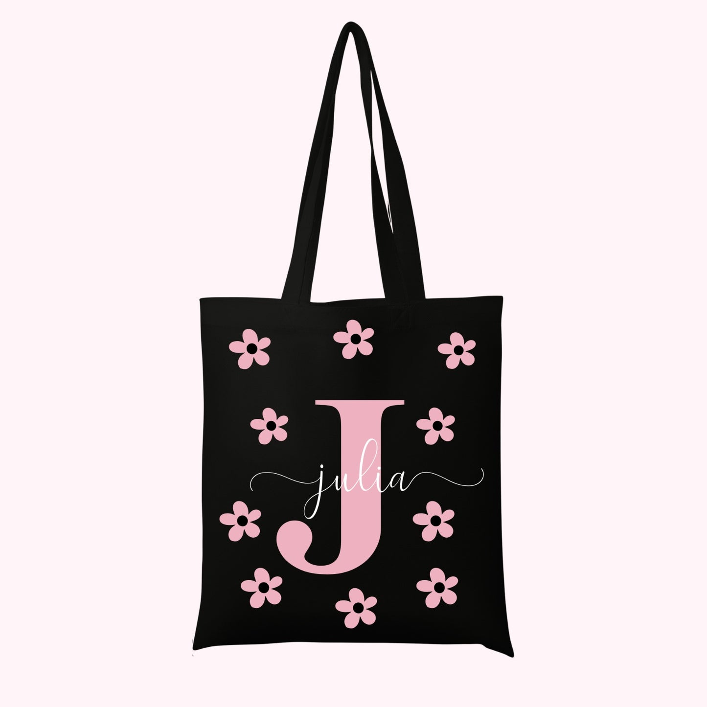 Tote Bag negro Inicial + Nombre