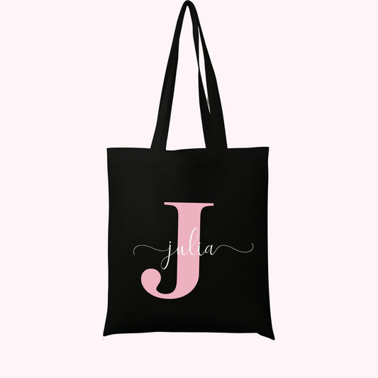 Tote Bag negro Flores
