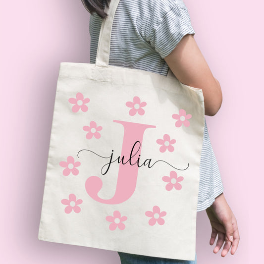 Tote Bag beige Flores